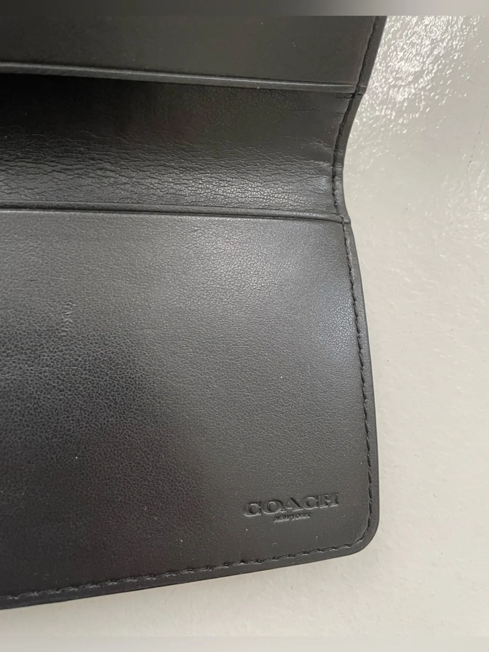 Coach brown black logo wallet insert